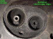 Click to note ring of iron around valve guide hole